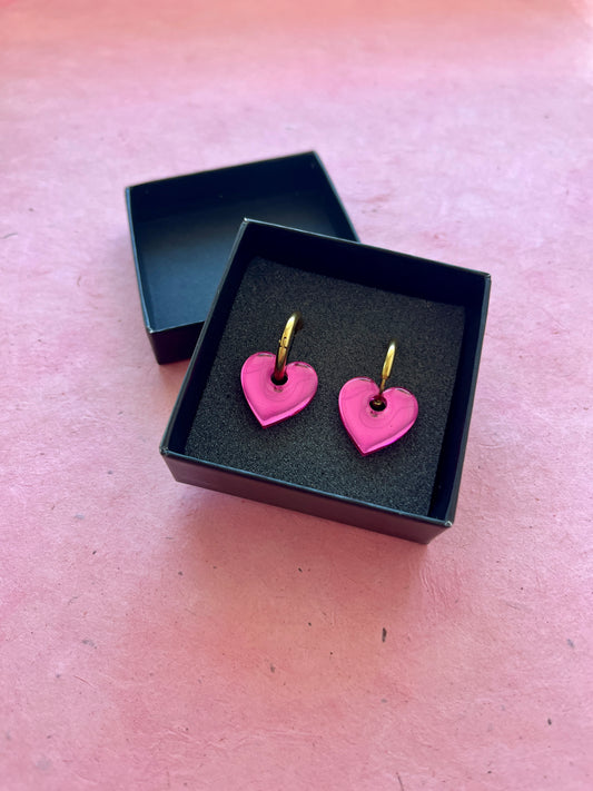 Boucles d'oreilles 'Reflet rose'