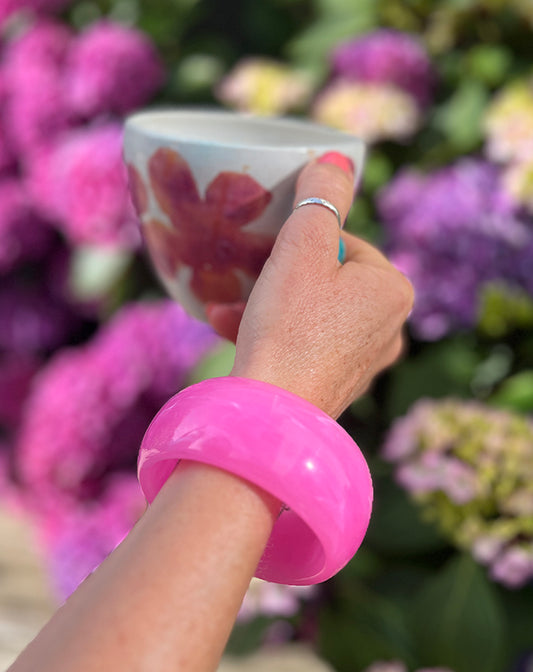 Bracelet jonc rose fluo