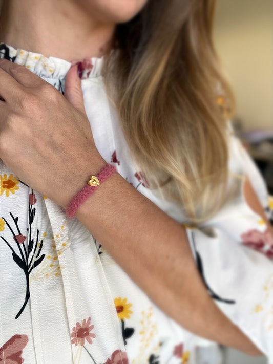 Bracelet moelleux framboise