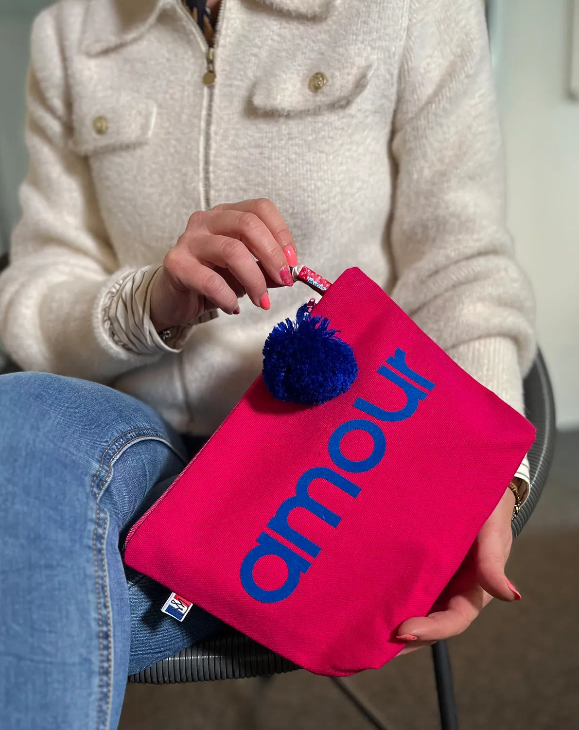 Trousse de toilette fuschia 'Amour'