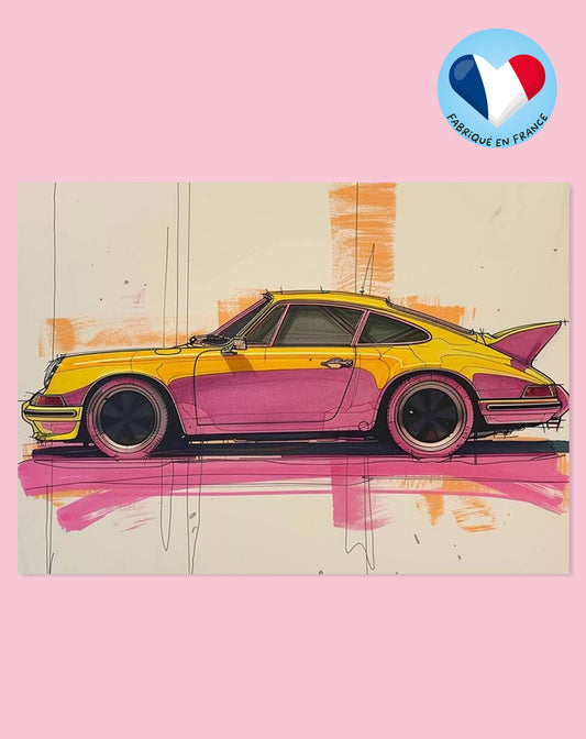 Affiche - Croquis Porsche 911 Vintage