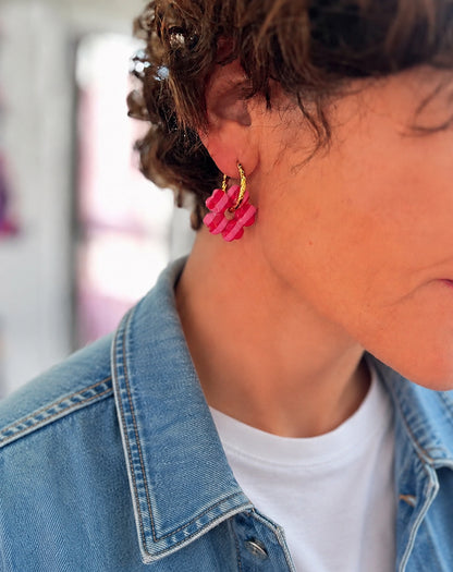 Boucles d’oreilles 'Bonbon fleuri'