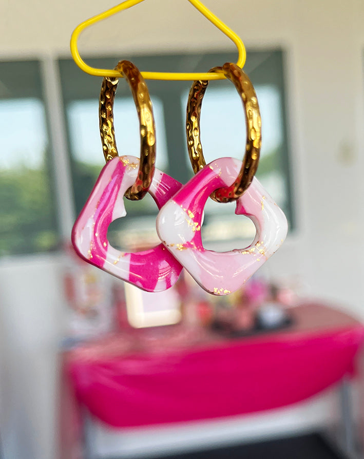Boucles d’oreilles 'Cœur pailleté'