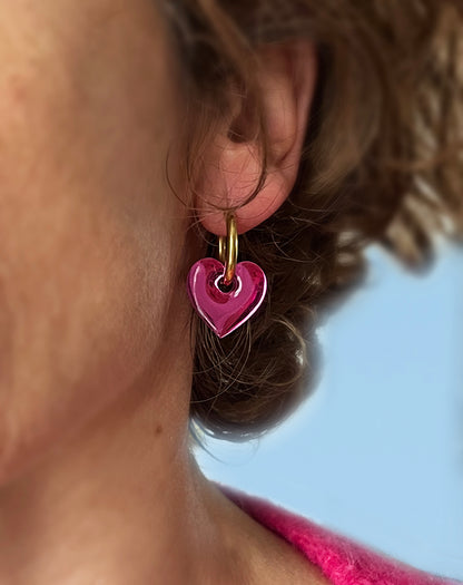 Boucles d'oreilles 'Reflet rose'