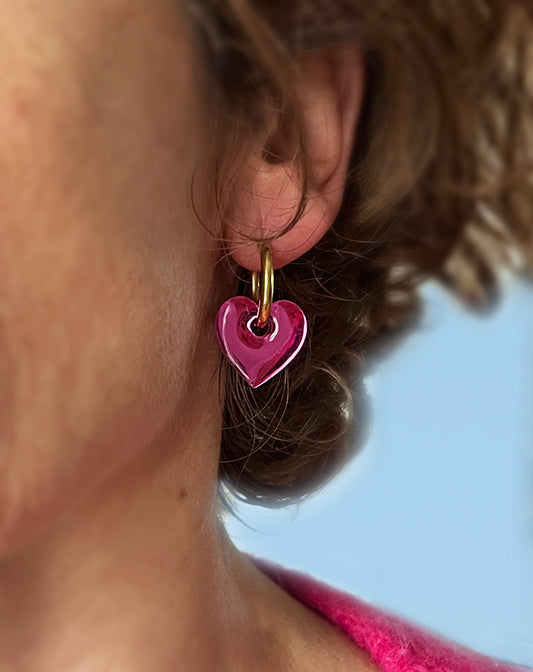 Boucles d'oreilles 'Reflet rose'