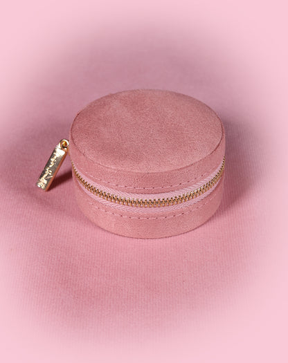 Boîte à bijoux de voyage velours rose
