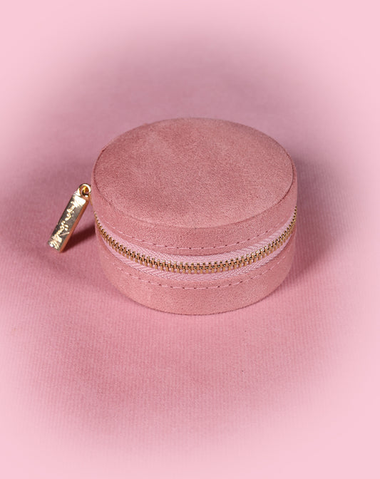 Boîte à bijoux de voyage velours rose