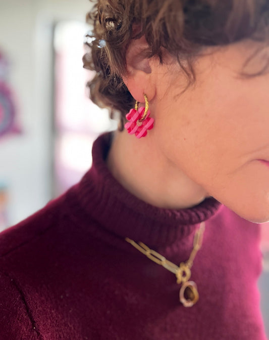 Boucles d’oreilles 'Bonbon fleuri'
