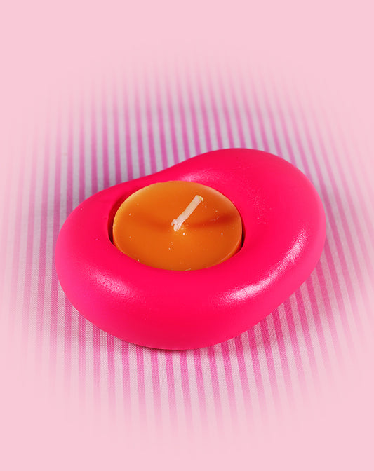 Bougeoirs rose fluo