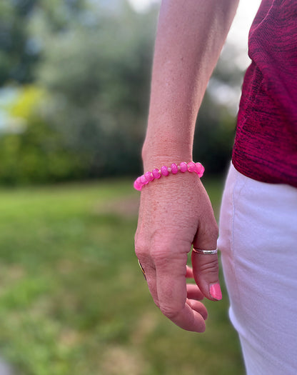 Bracelet en perles roses