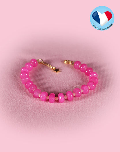 Bracelet en perles roses