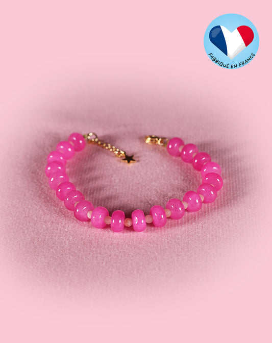 Bracelet en perles roses