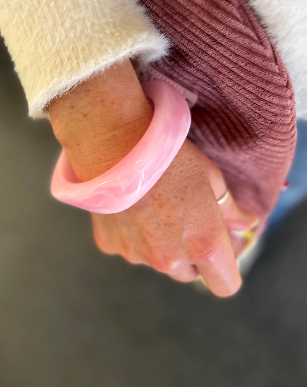 Bracelet jonc rose quartz