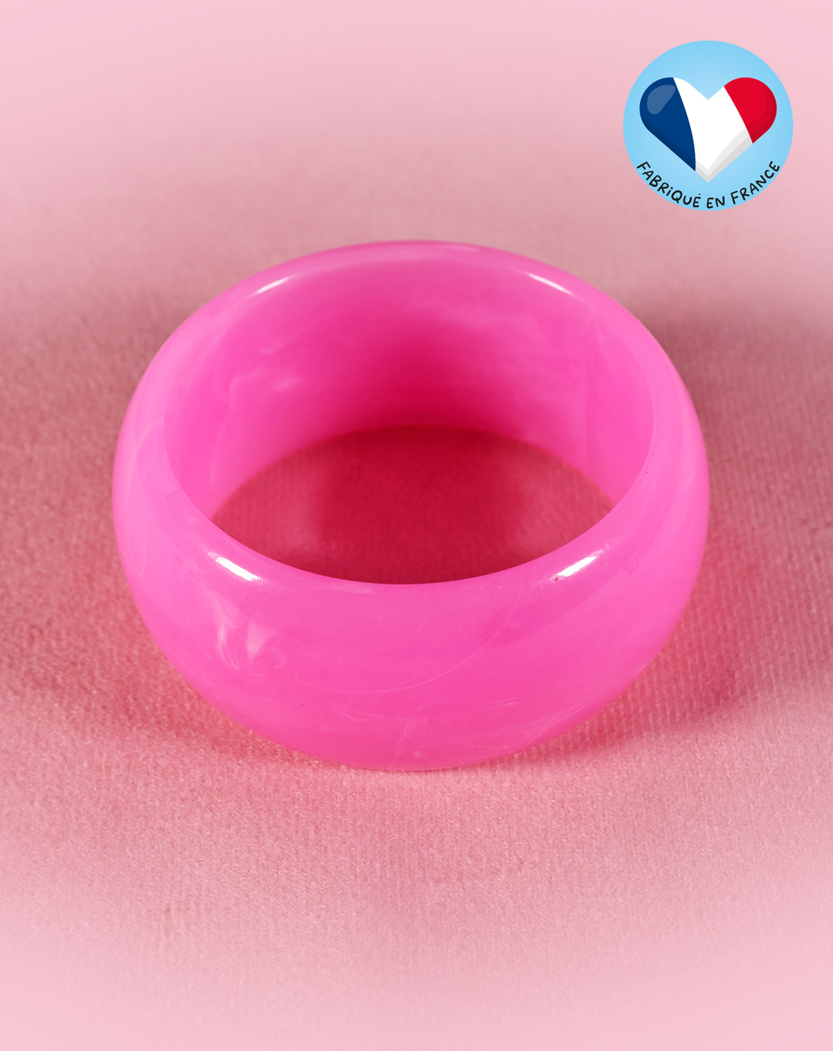 Bracelet jonc rose fluo