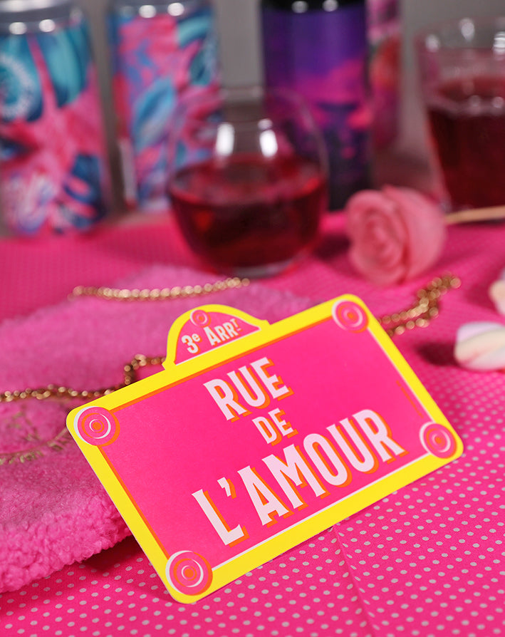 Carte ‘plaque Rue de l'Amour’ avec enveloppe