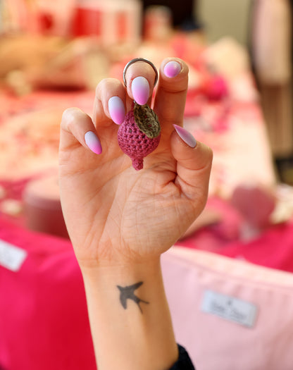 Porte-clés citron rose