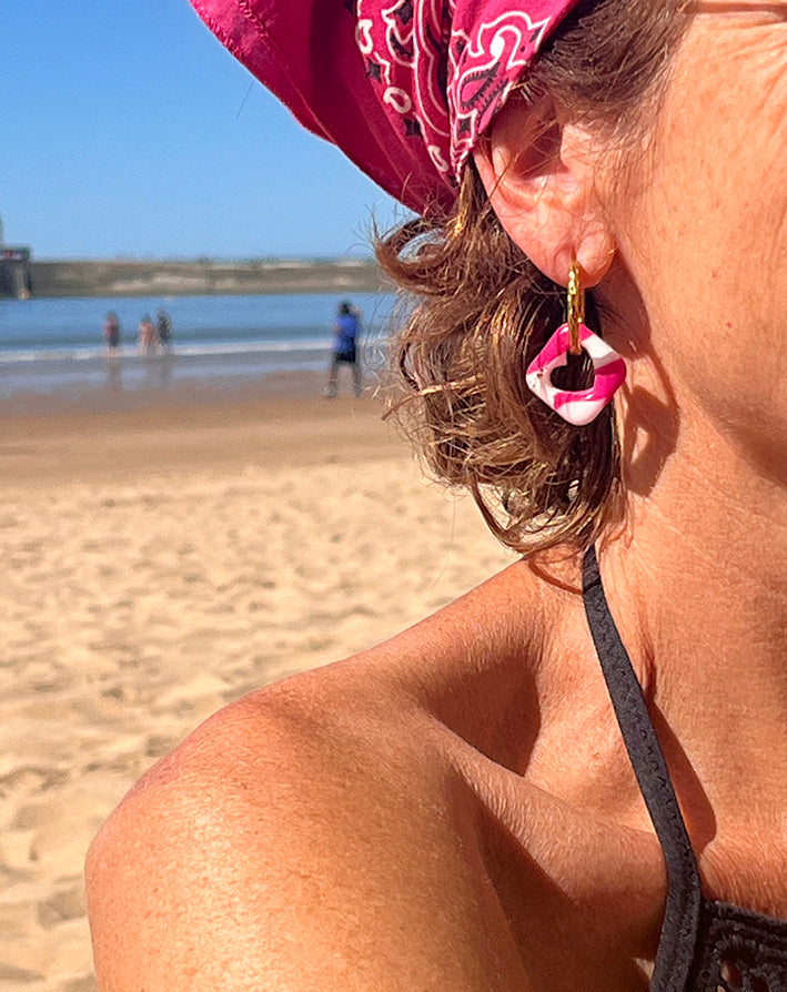 Boucles d’oreilles 'Cœur pailleté'