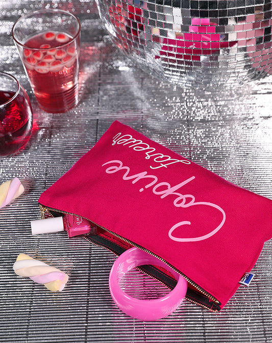 Pochette zippée fuschia 'Copine forever'