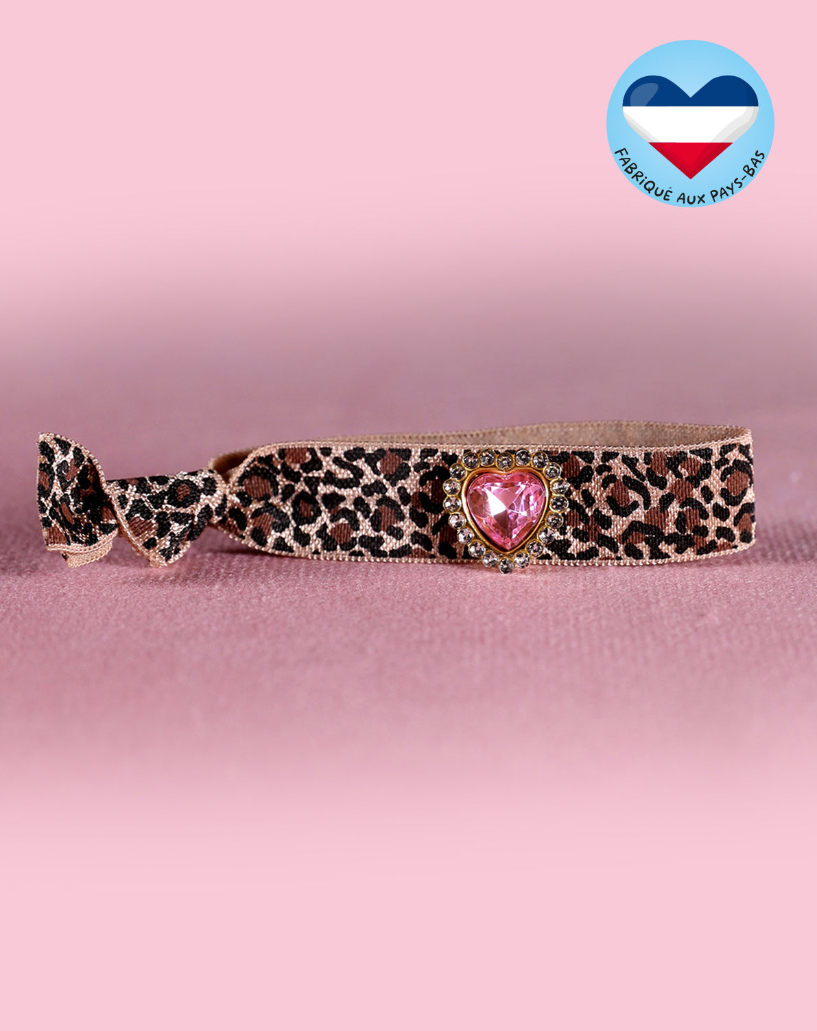 Bracelet léopard strass coeur