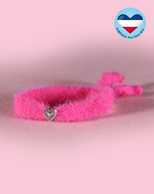 Bracelet moelleux rose & argent