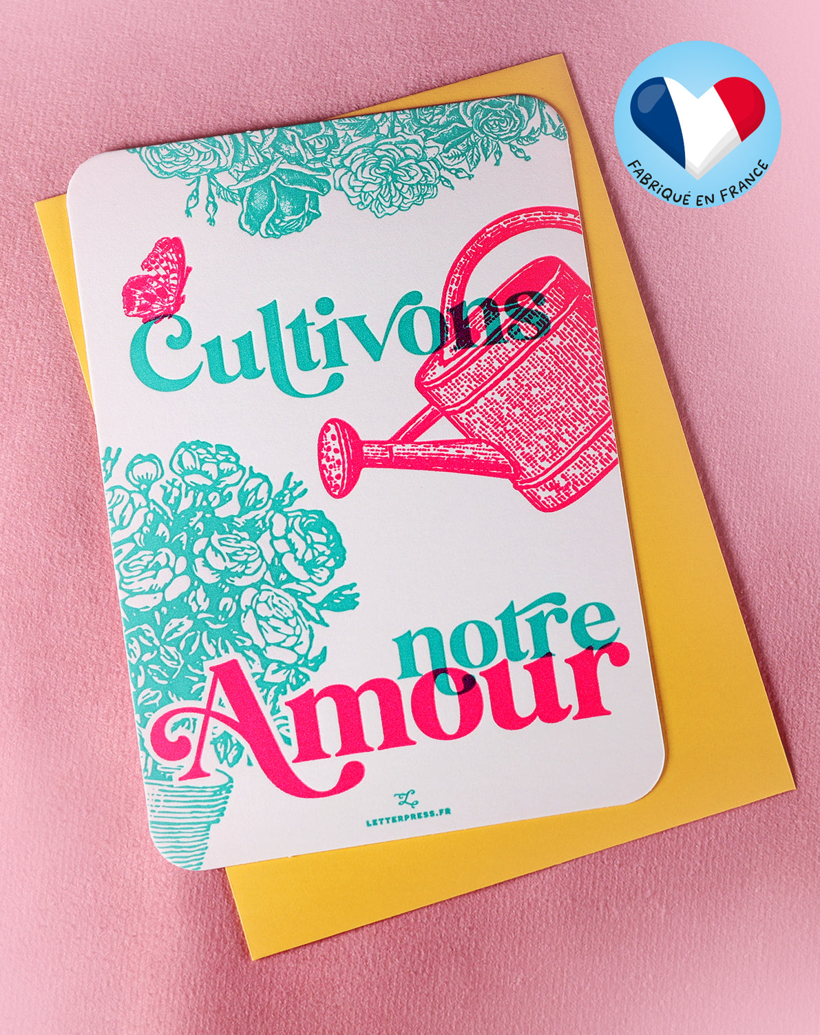Carte Cultivons notre amour avec enveloppe