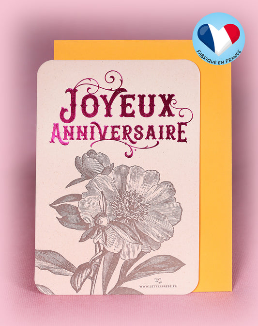 Carte ‘Joyeux anniversaire’ avec enveloppe