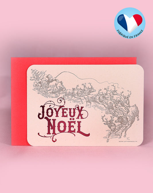 Carte de vœux ‘Joyeux Noël’ avec enveloppe