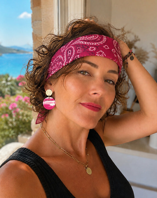 Boucles d’oreilles 'Pink Poésie'