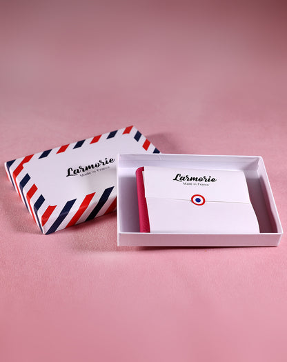 Portefeuille cuir grainé rose