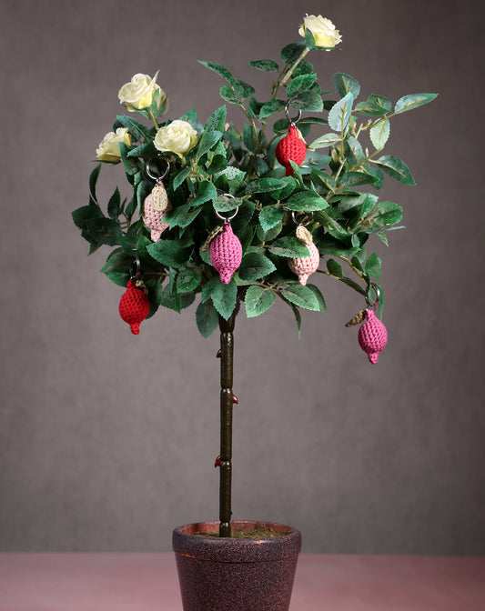 Porte-clés citron rose